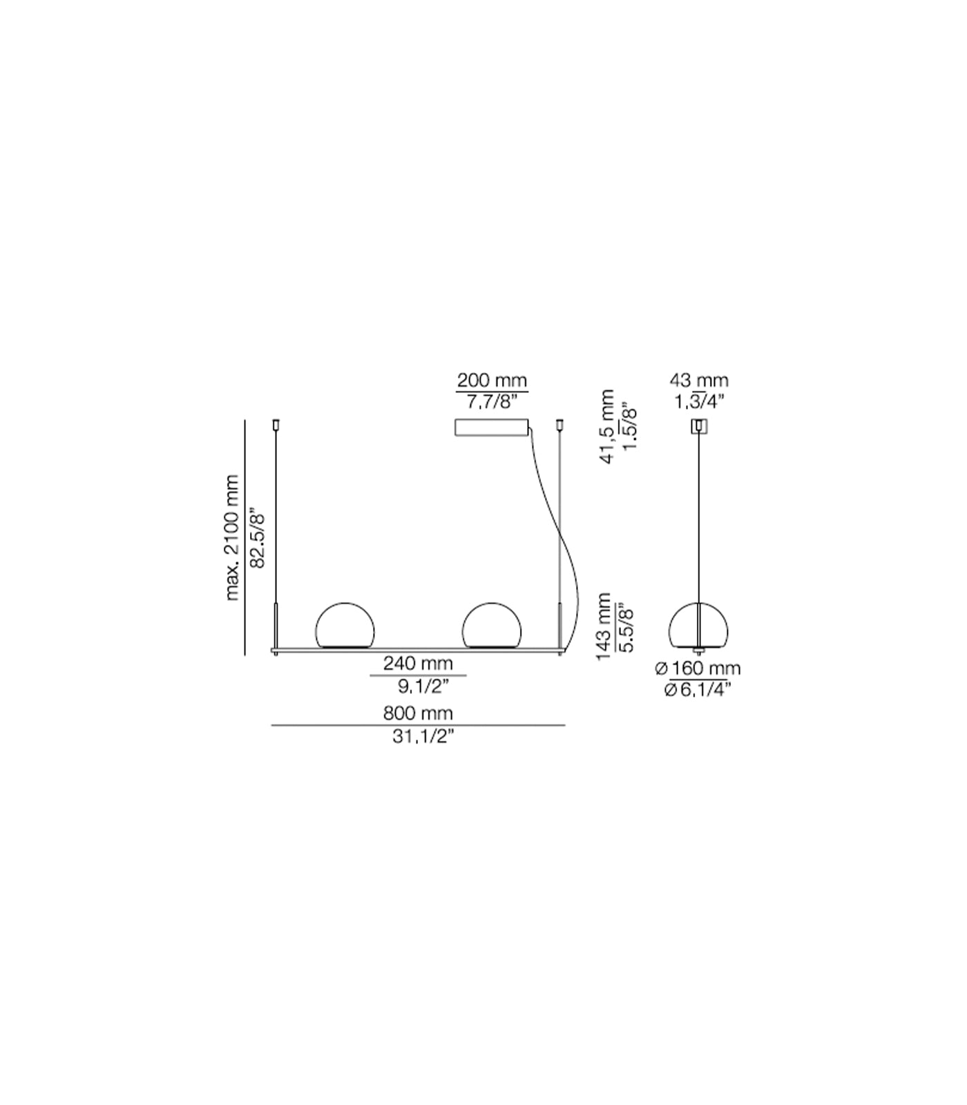 Circ 2lt Linear Pendant Light