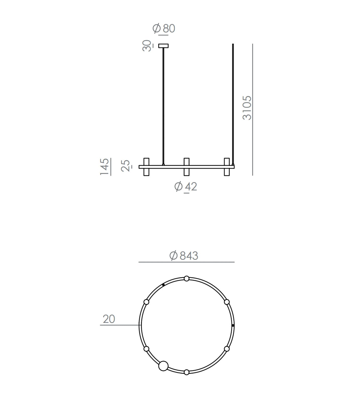 Tura 12lt Pendant Light