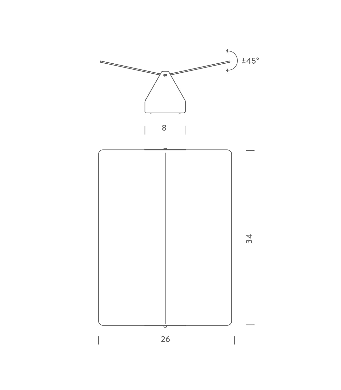Applique à Volet Pivotant Plié Wall Light