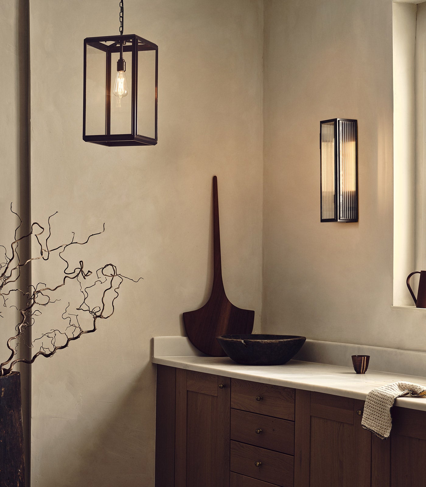 Ash Reeded Wall Light
