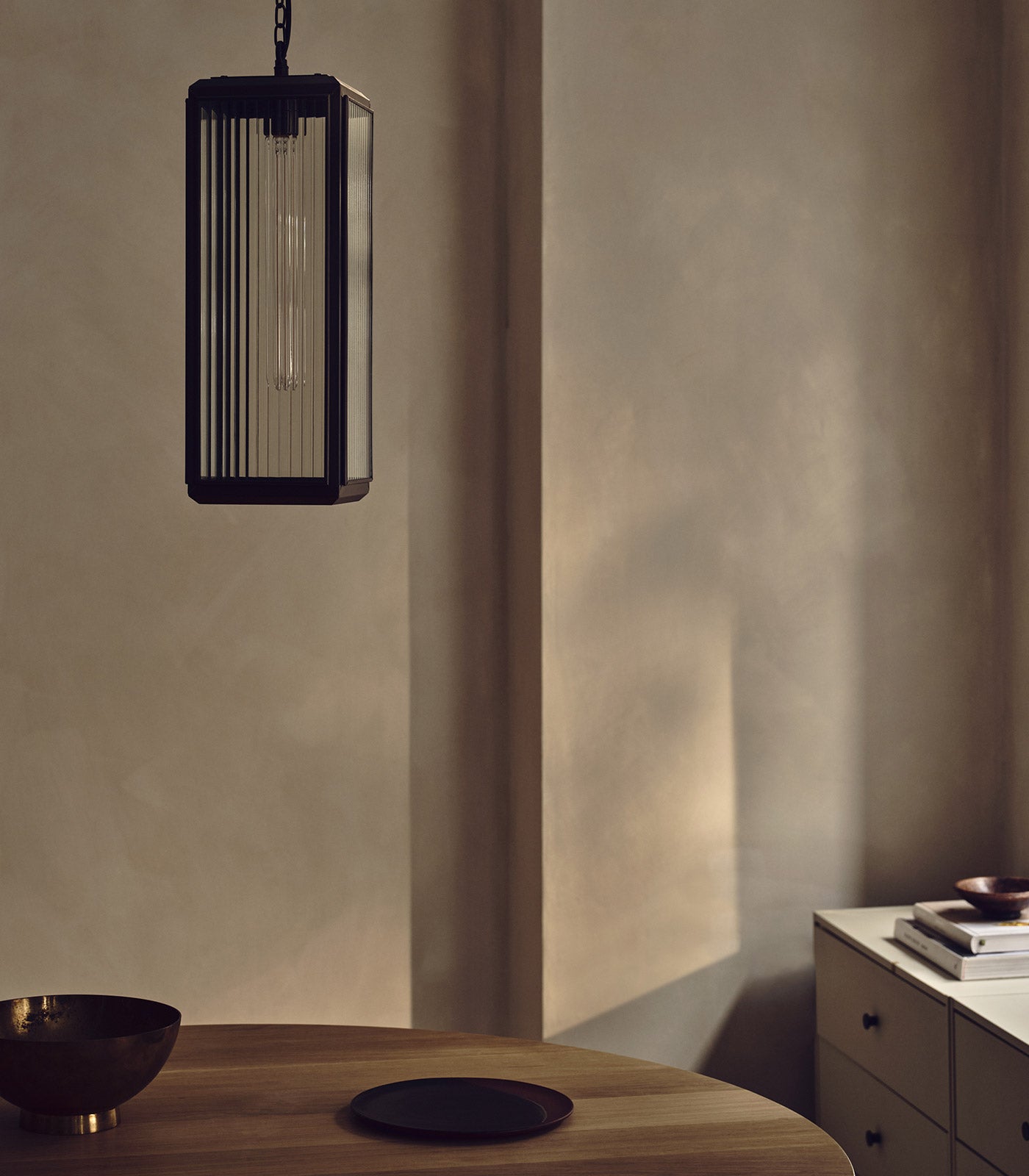 Lilac Reeded Pendant Light