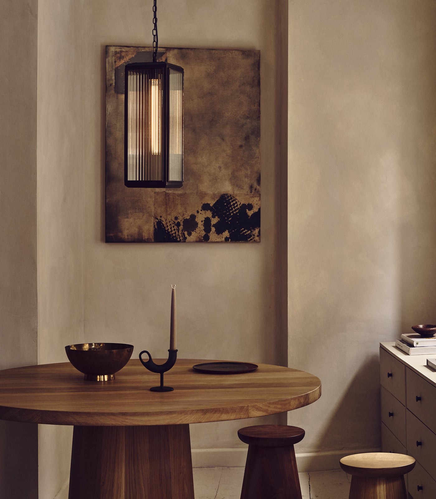 Lilac Reeded Pendant Light