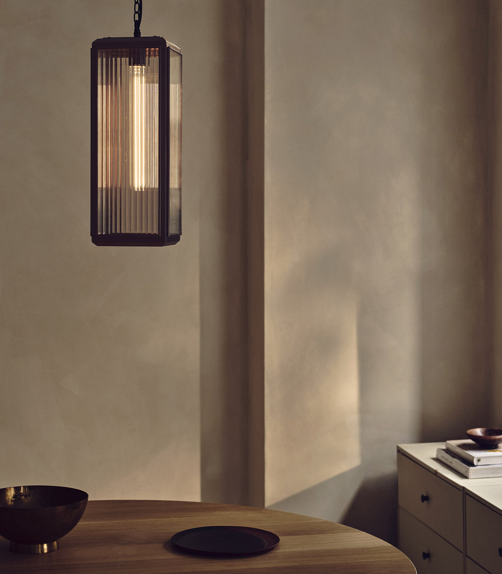 Lilac Reeded Pendant Light