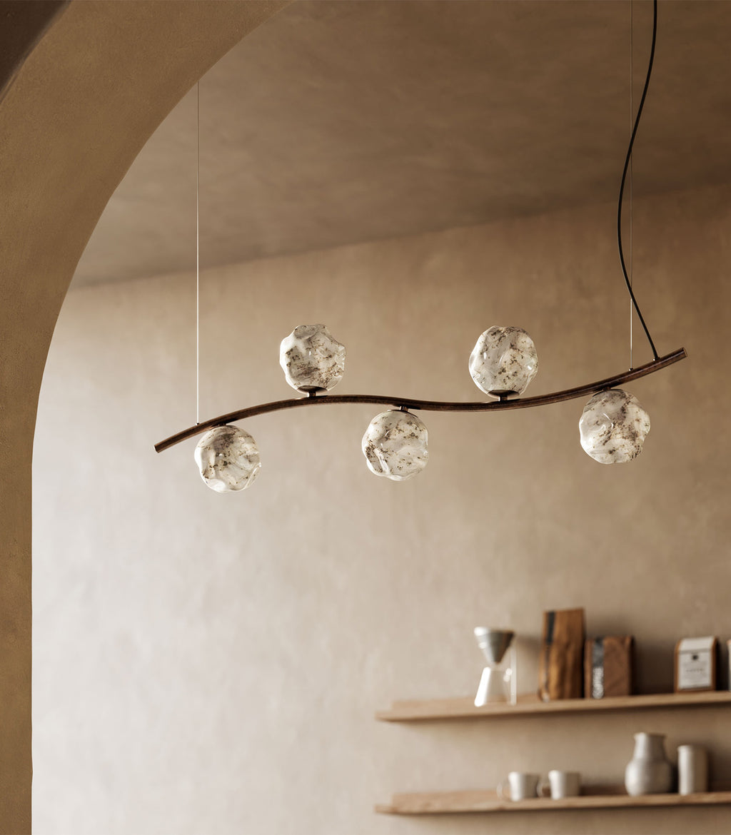 Stone Curve Linear Pendant Light