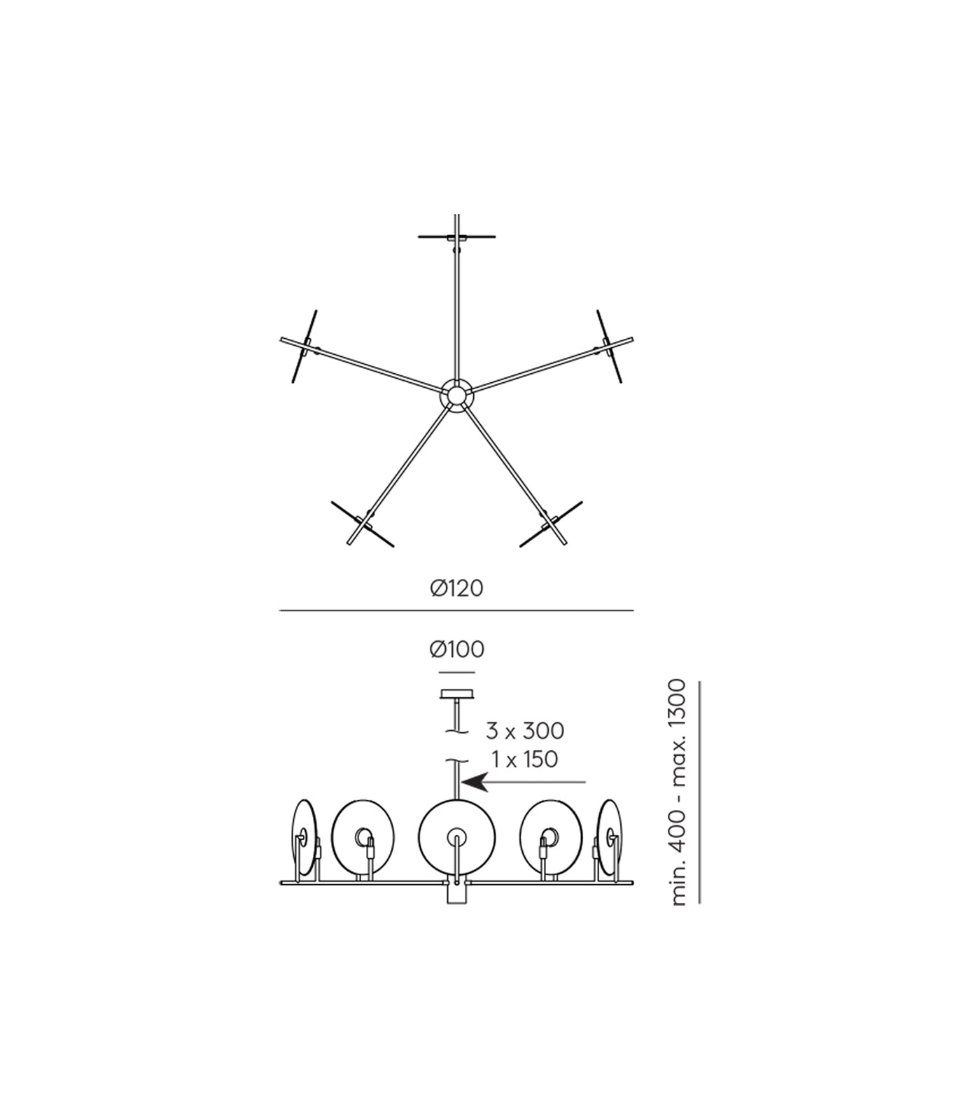 Erto 5lt Pendant Light
