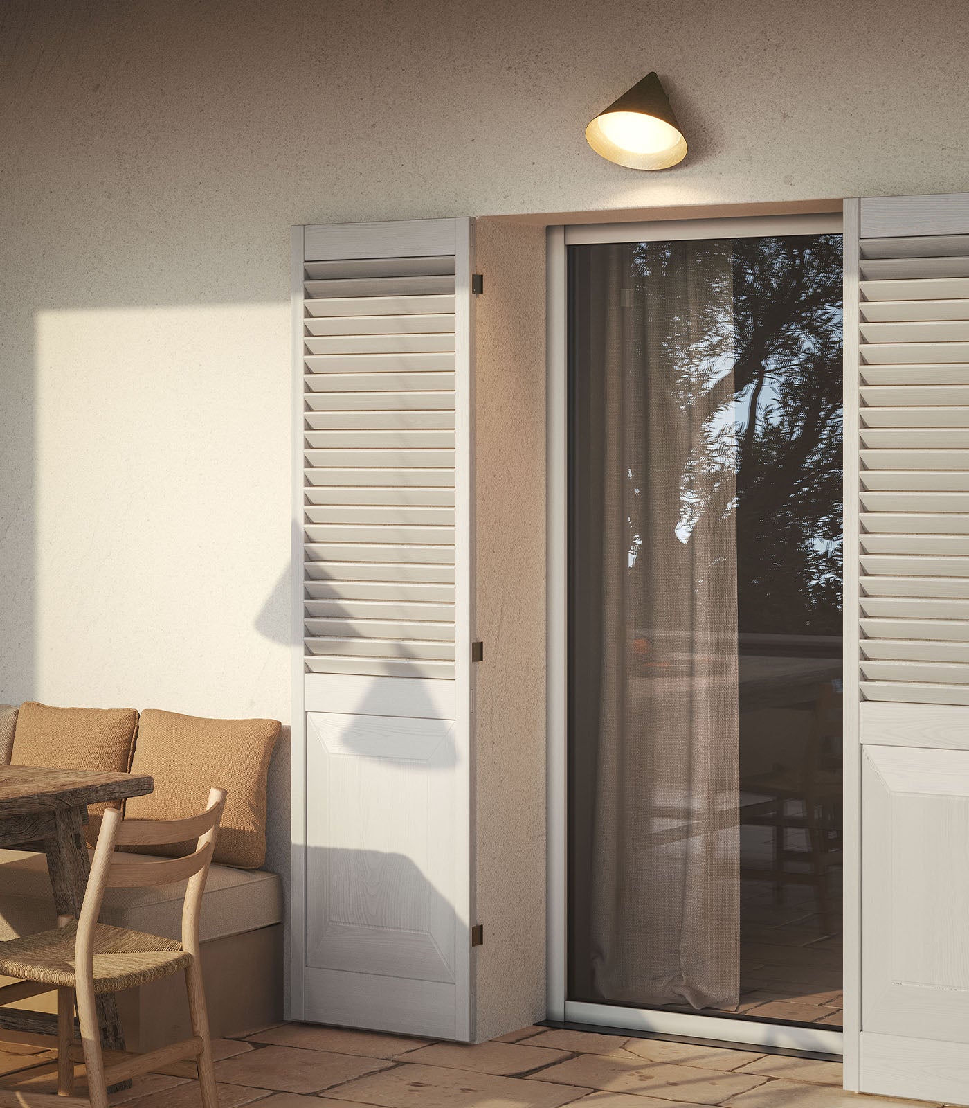 Cone Flush Outdoor Wall Light