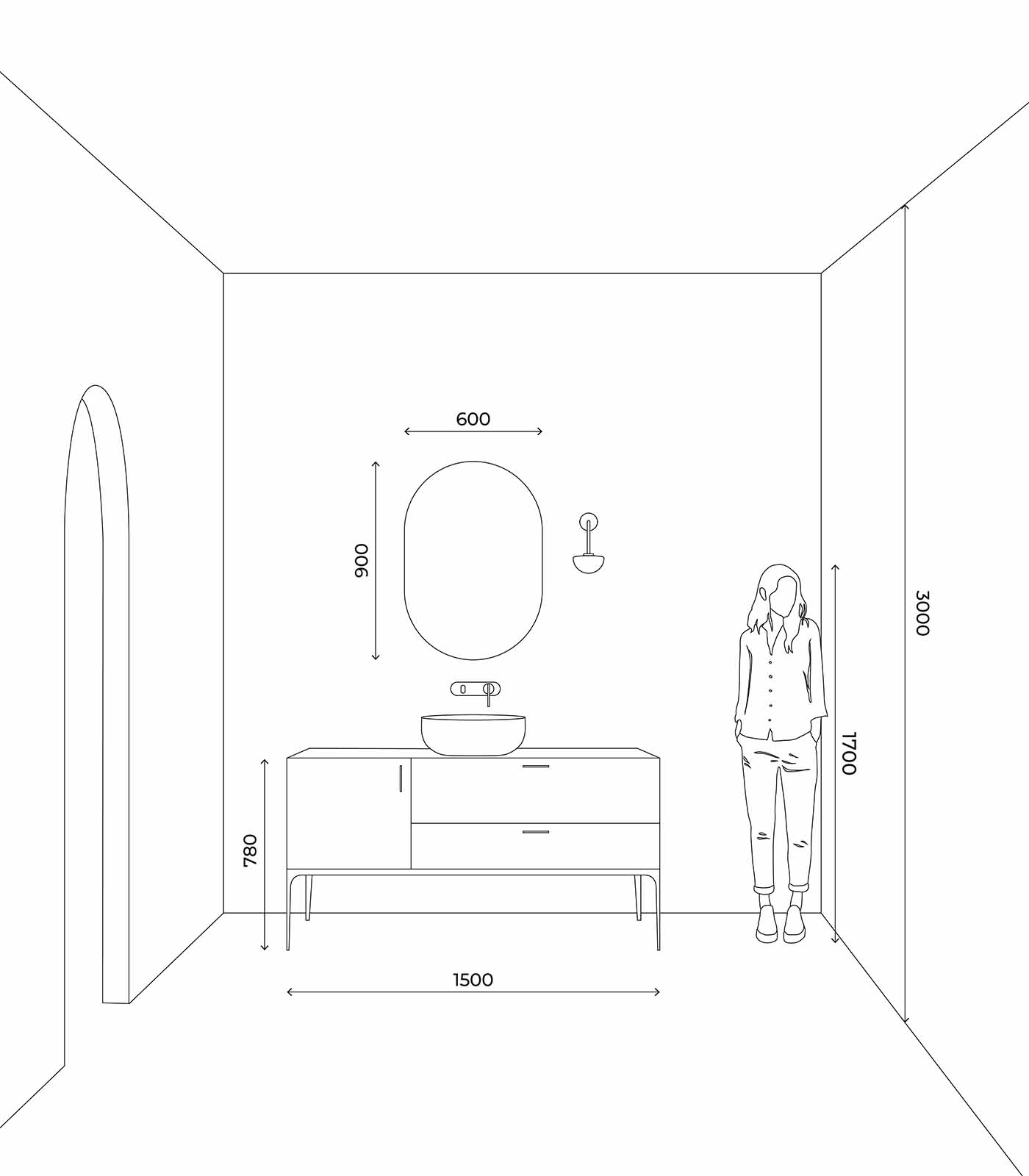 Dome Long Arm Wall Light