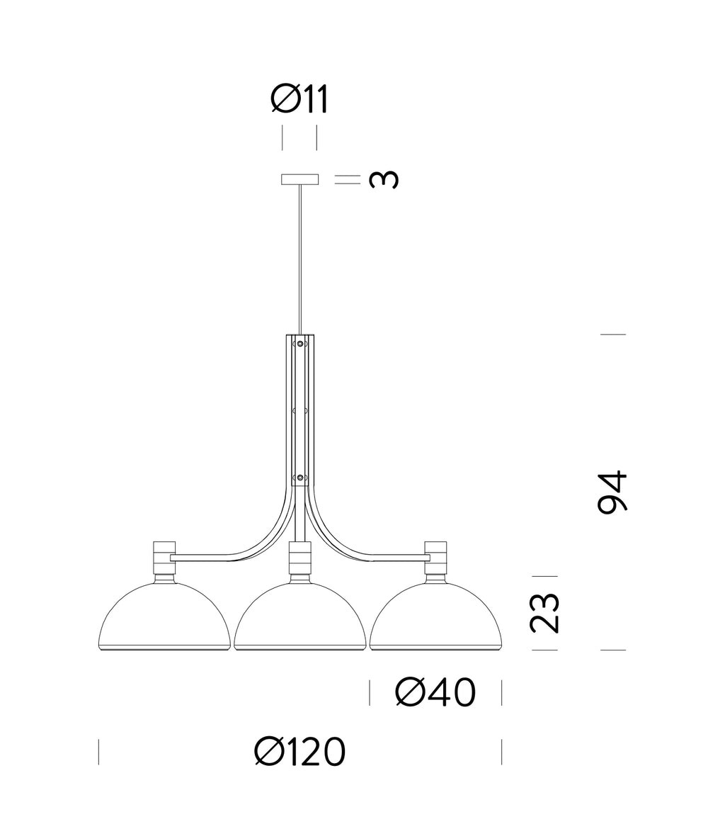 Albini AM/AS 3lt Pendant Light