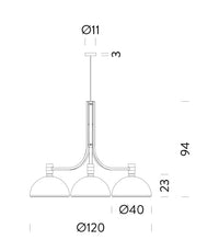 Albini AM/AS 3lt Pendant Light