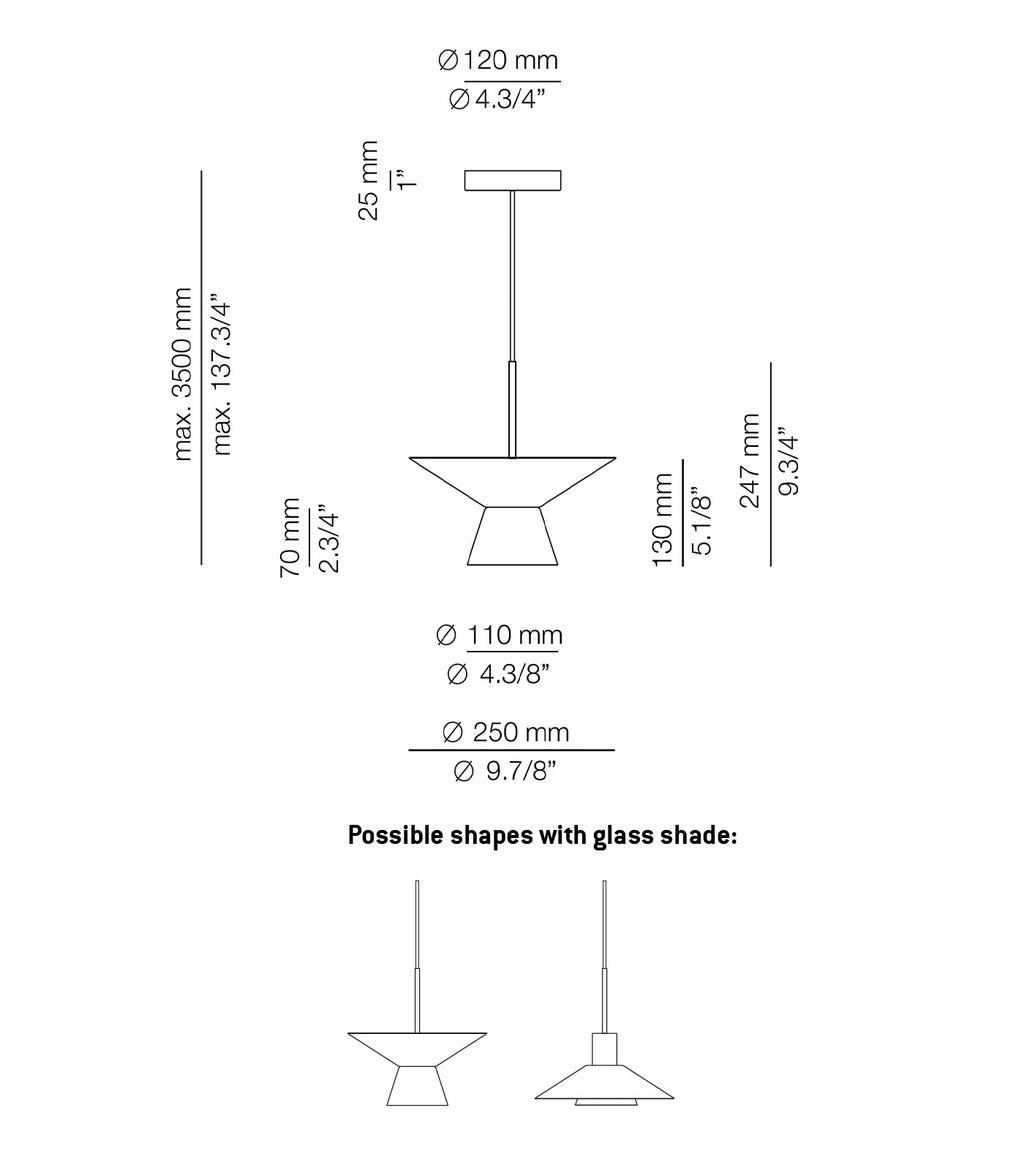 Small + Glass Shade / Anthracite - Additional Image