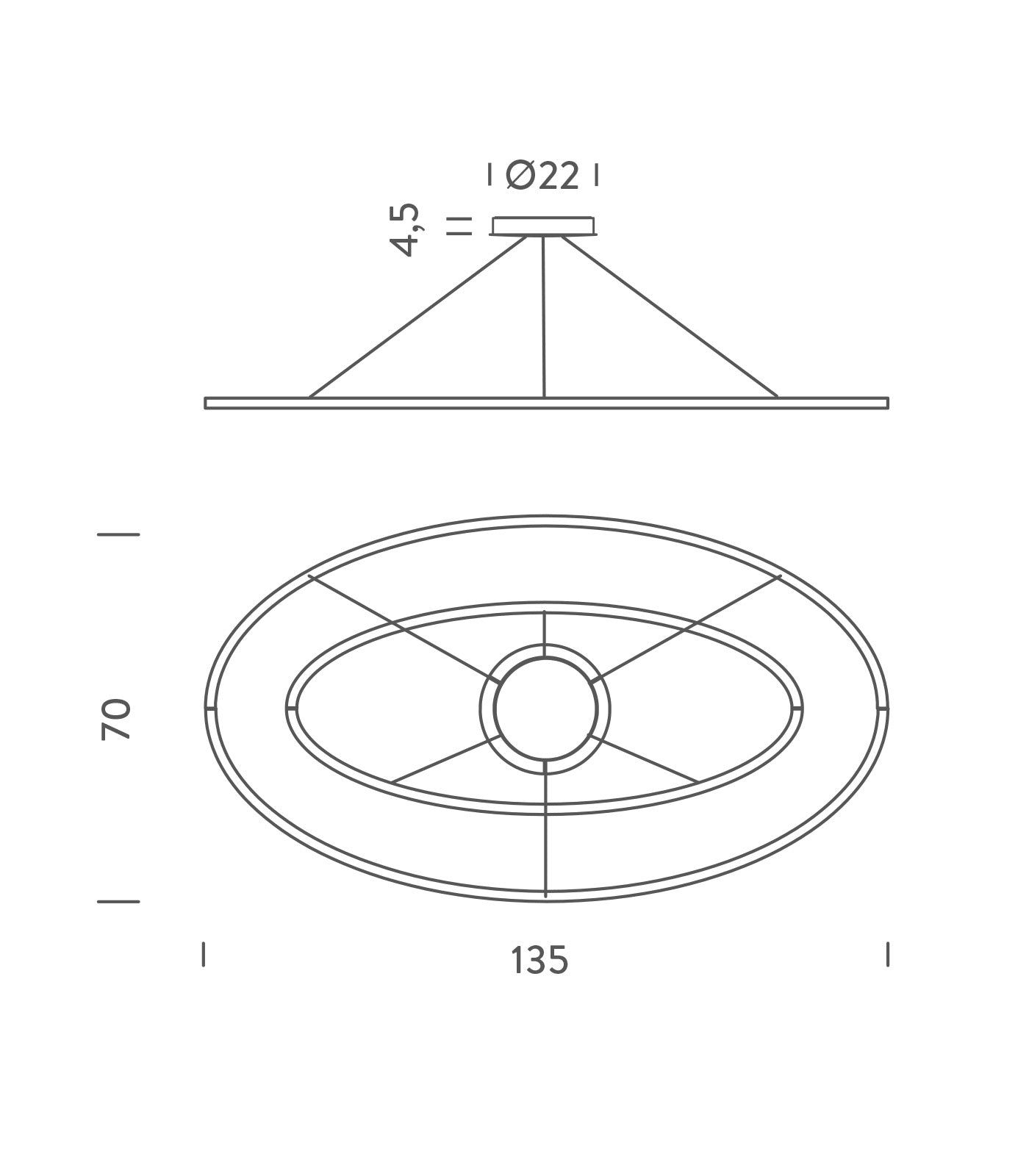 Ellisse Double Pendant Light
