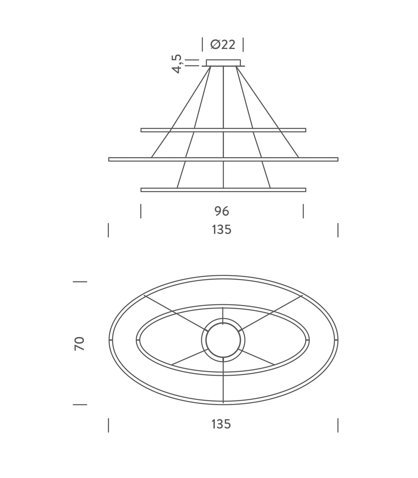 Ellisse Triple Pendant Light