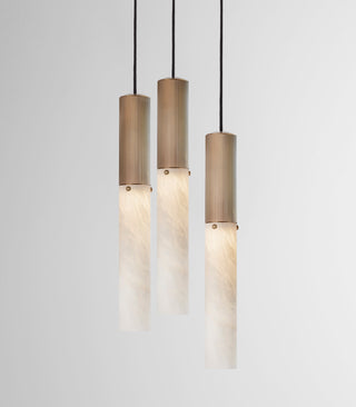 Flume Alabaster 3lt Pendant Light