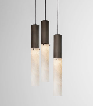 Flume Alabaster 3lt Pendant Light