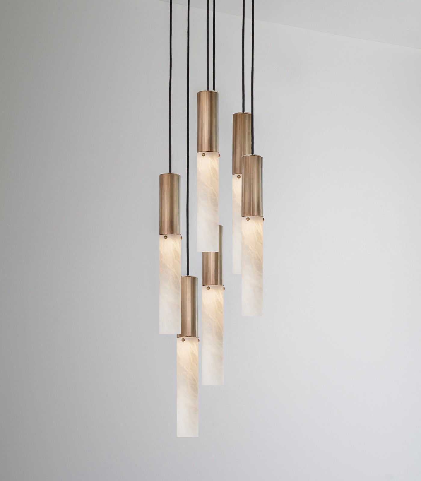 Flume Alabaster 6lt Pendant Light