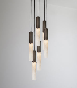 Flume Alabaster 6lt Pendant Light