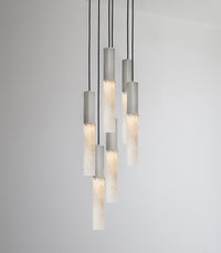 Flume Alabaster 6lt Pendant Light