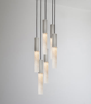 Flume Alabaster 6lt Pendant Light