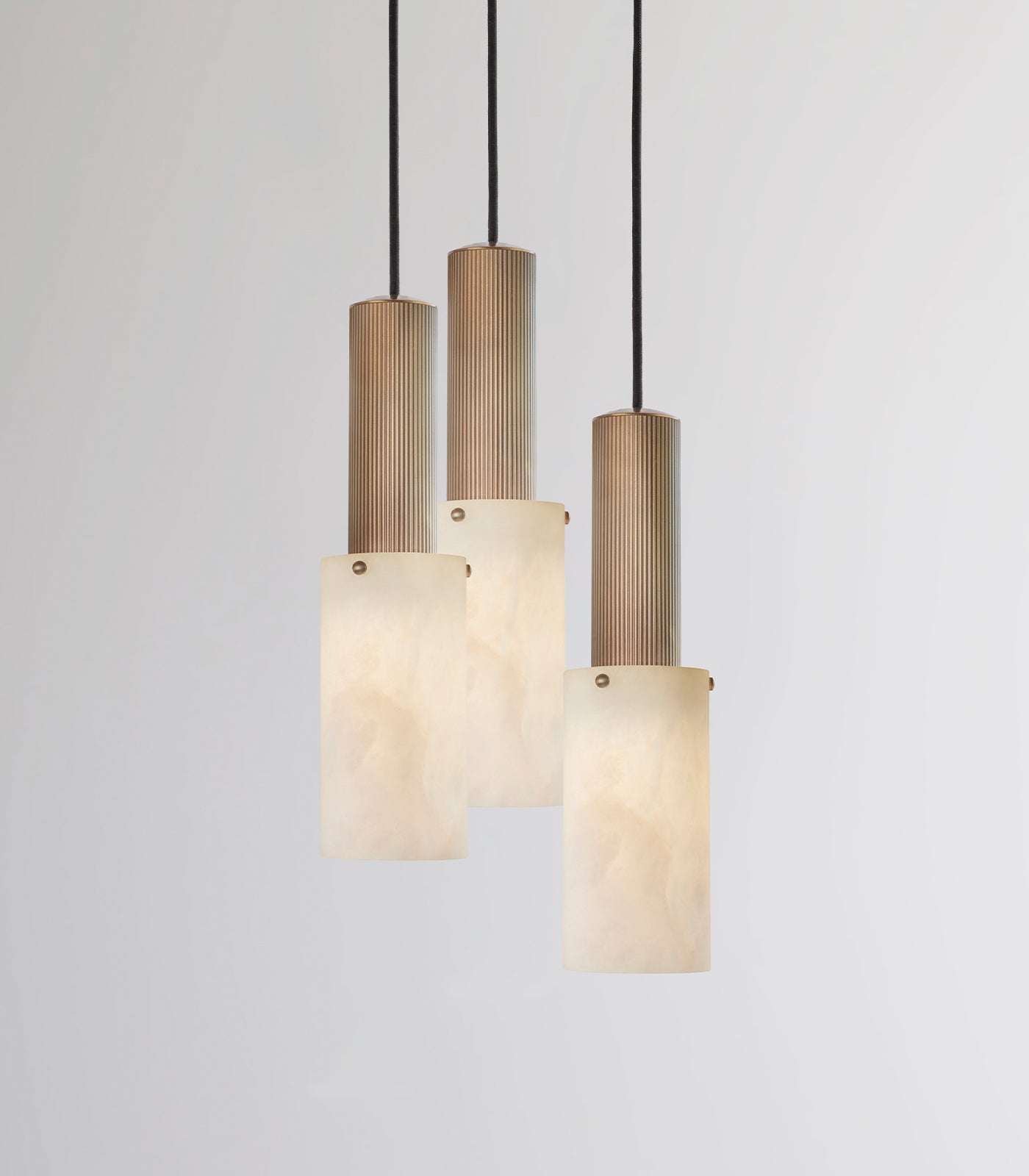Flume Large Alabaster 3lt Pendant Light