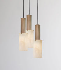 Flume Large Alabaster 3lt Pendant Light
