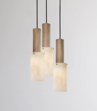 Flume Large Alabaster 3lt Pendant Light