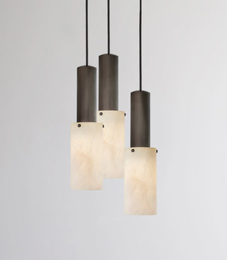Flume Large Alabaster 3lt Pendant Light