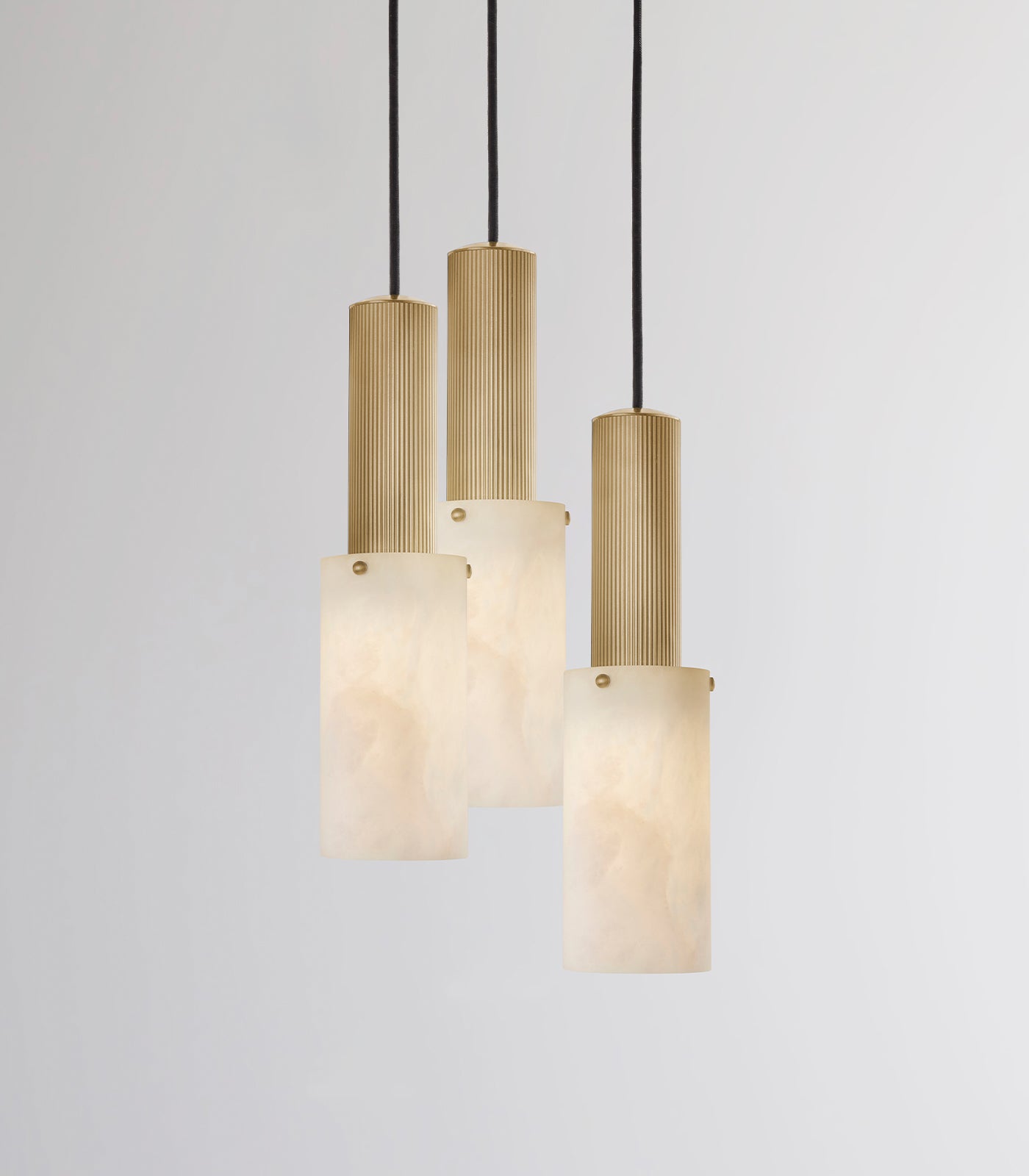 Flume Large Alabaster 3lt Pendant Light