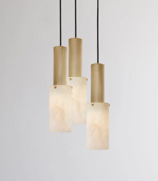 Flume Large Alabaster 3lt Pendant Light