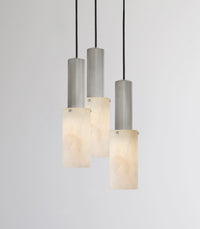 Flume Large Alabaster 3lt Pendant Light