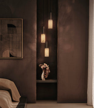 Flume Large Alabaster 3lt Pendant Light