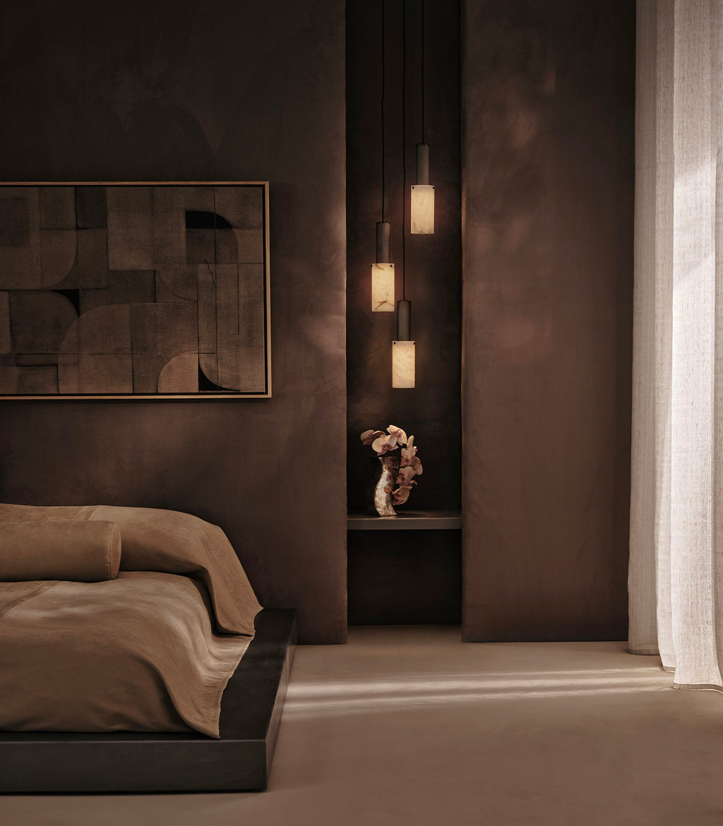 Flume Large Alabaster 3lt Pendant Light