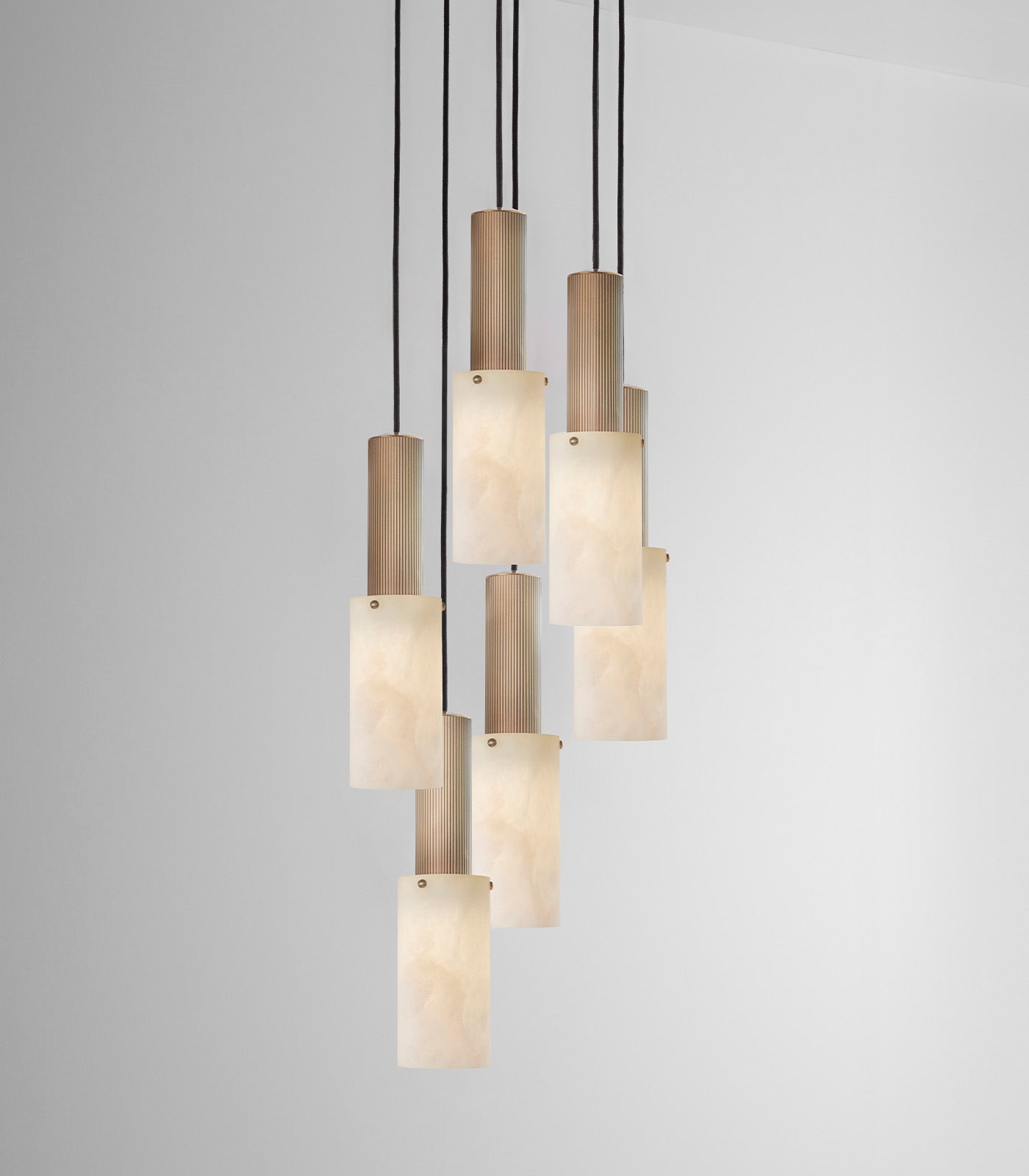 Flume Large Alabaster 6lt Pendant Light
