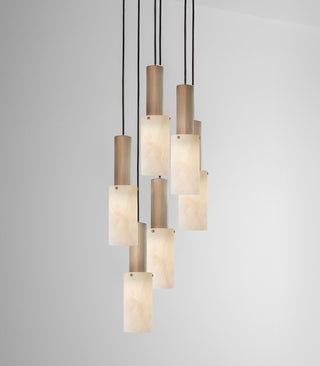 Flume Large Alabaster 6lt Pendant Light