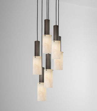 Flume Large Alabaster 6lt Pendant Light