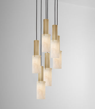 Flume Large Alabaster 6lt Pendant Light