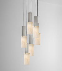 Flume Large Alabaster 6lt Pendant Light