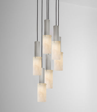 Flume Large Alabaster 6lt Pendant Light