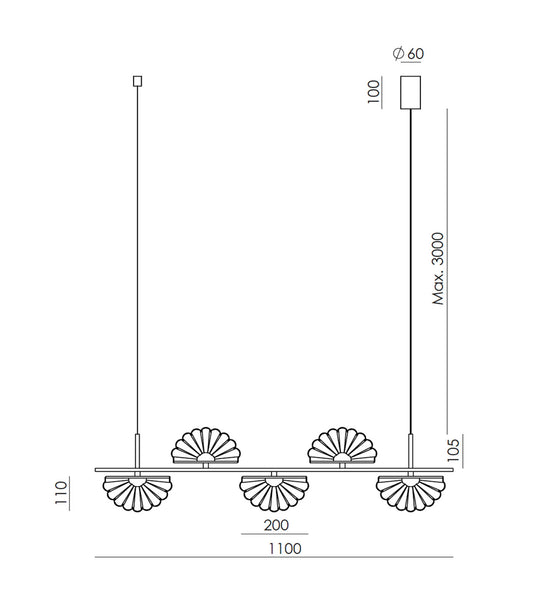Gina 5lt Pendant Light