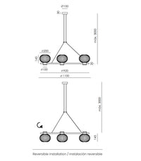 Irzo 6lt Pendant Light