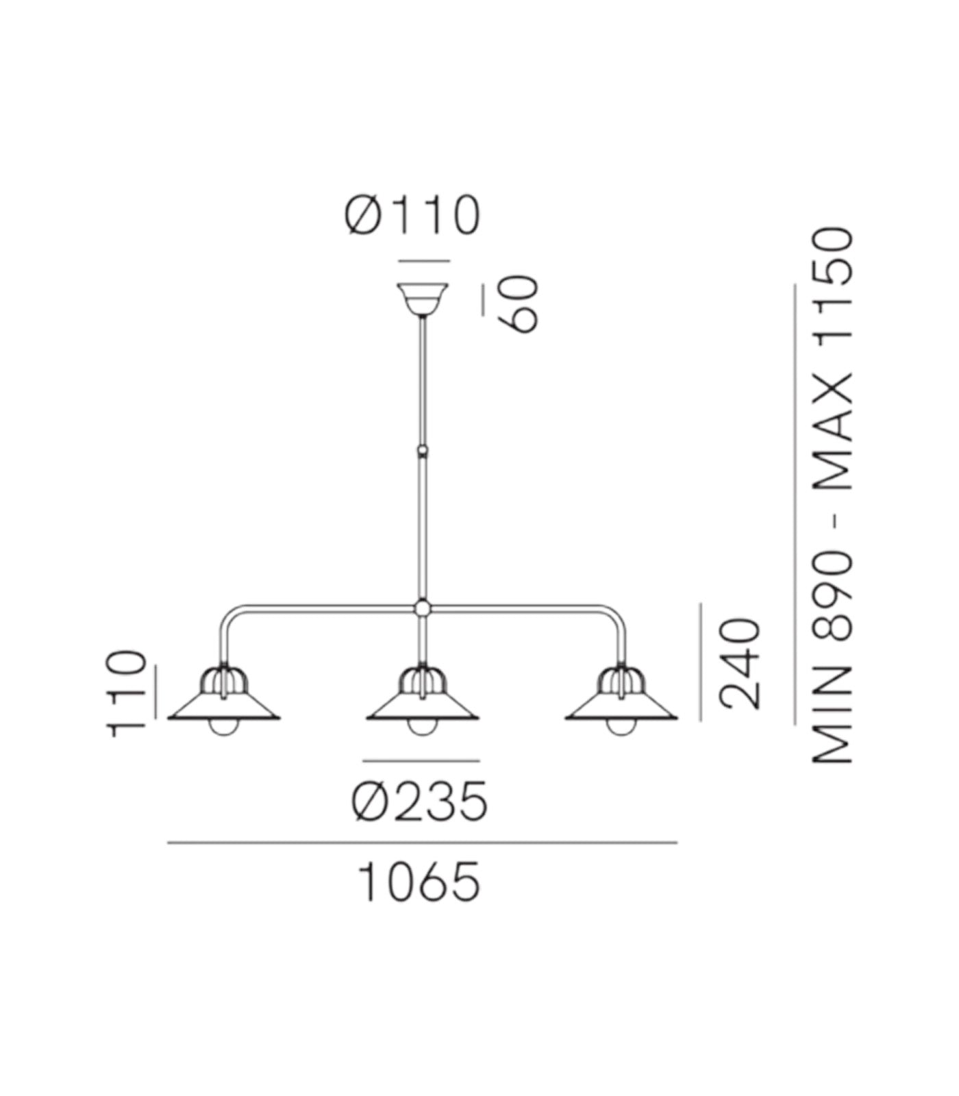 Cascina 3lt Pendant Light