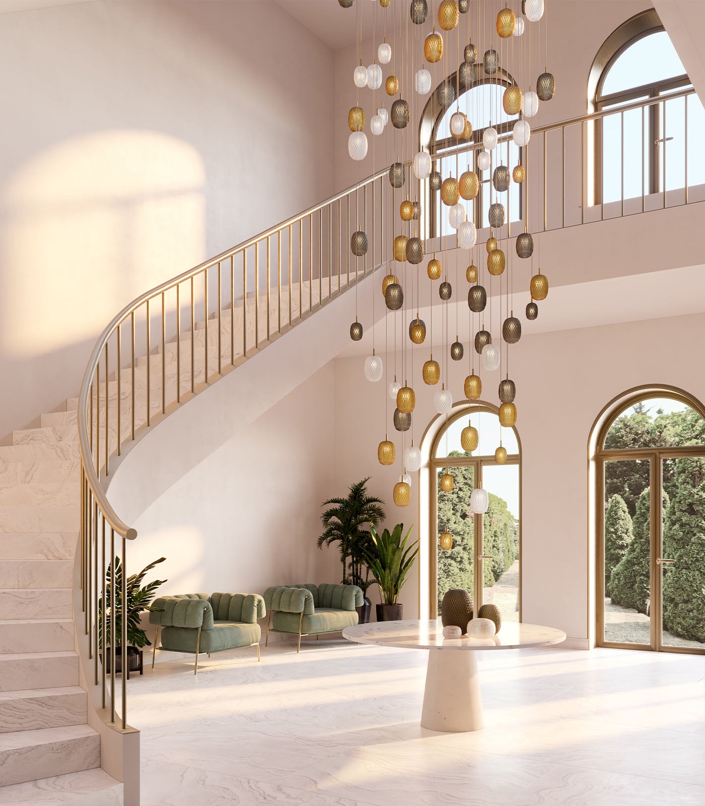 Metamorphosis Gold Pendant Light