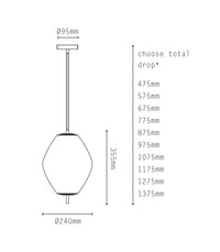 Antique Brass / Drop Rod Suspension - Additional Image