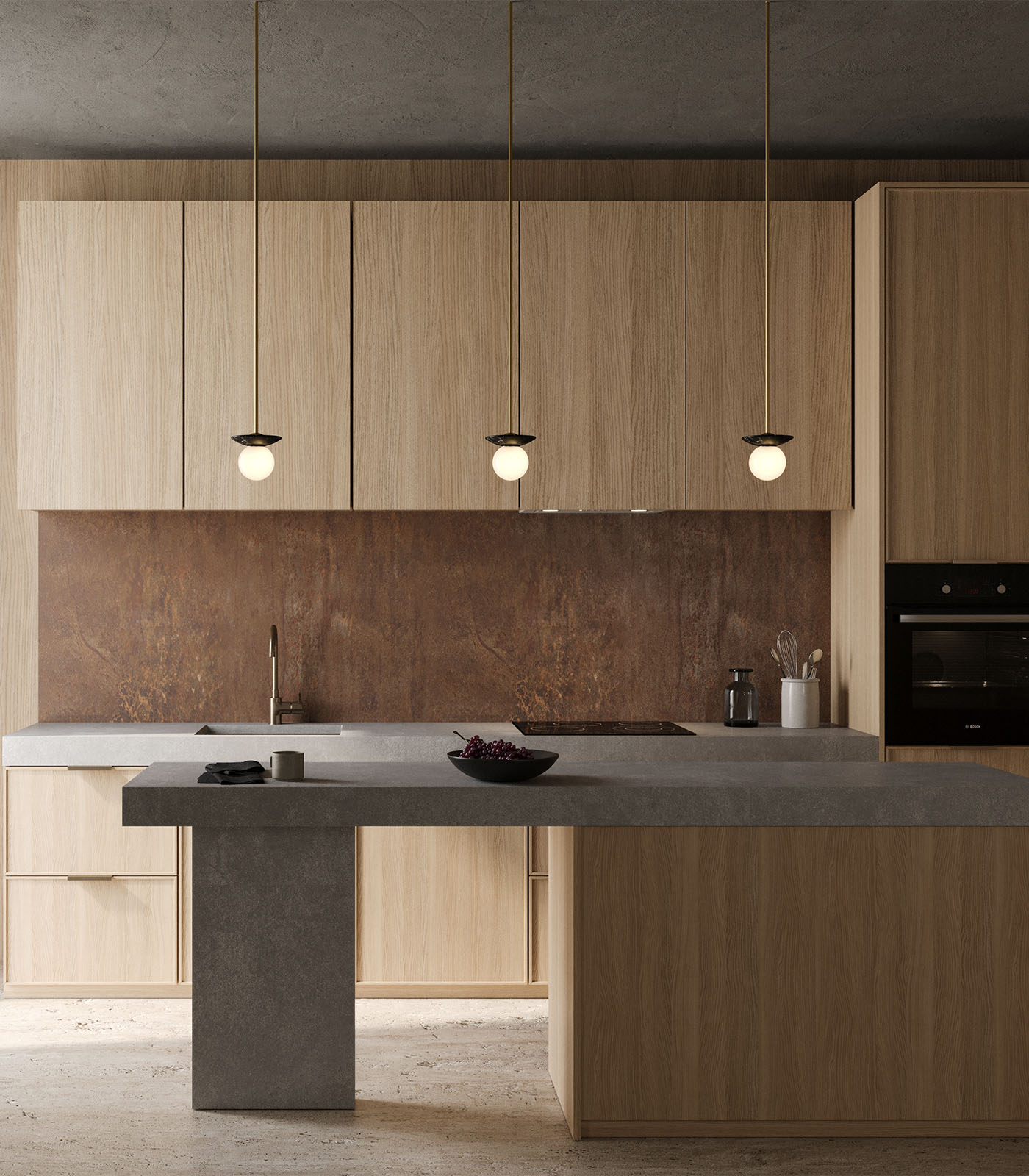 Orbit Stone Pendant Light
