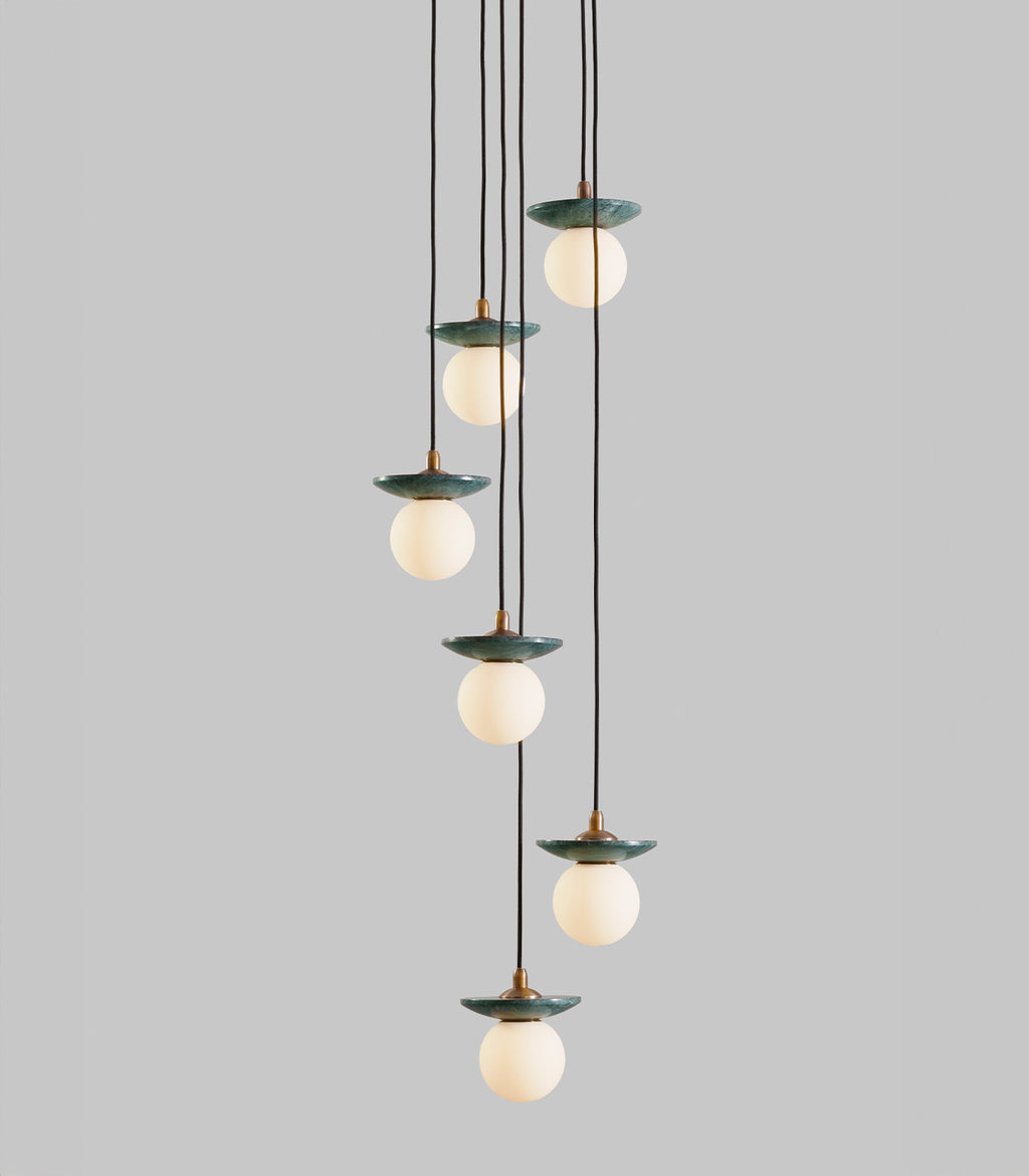 Orbit Stone 6lt Pendant Light