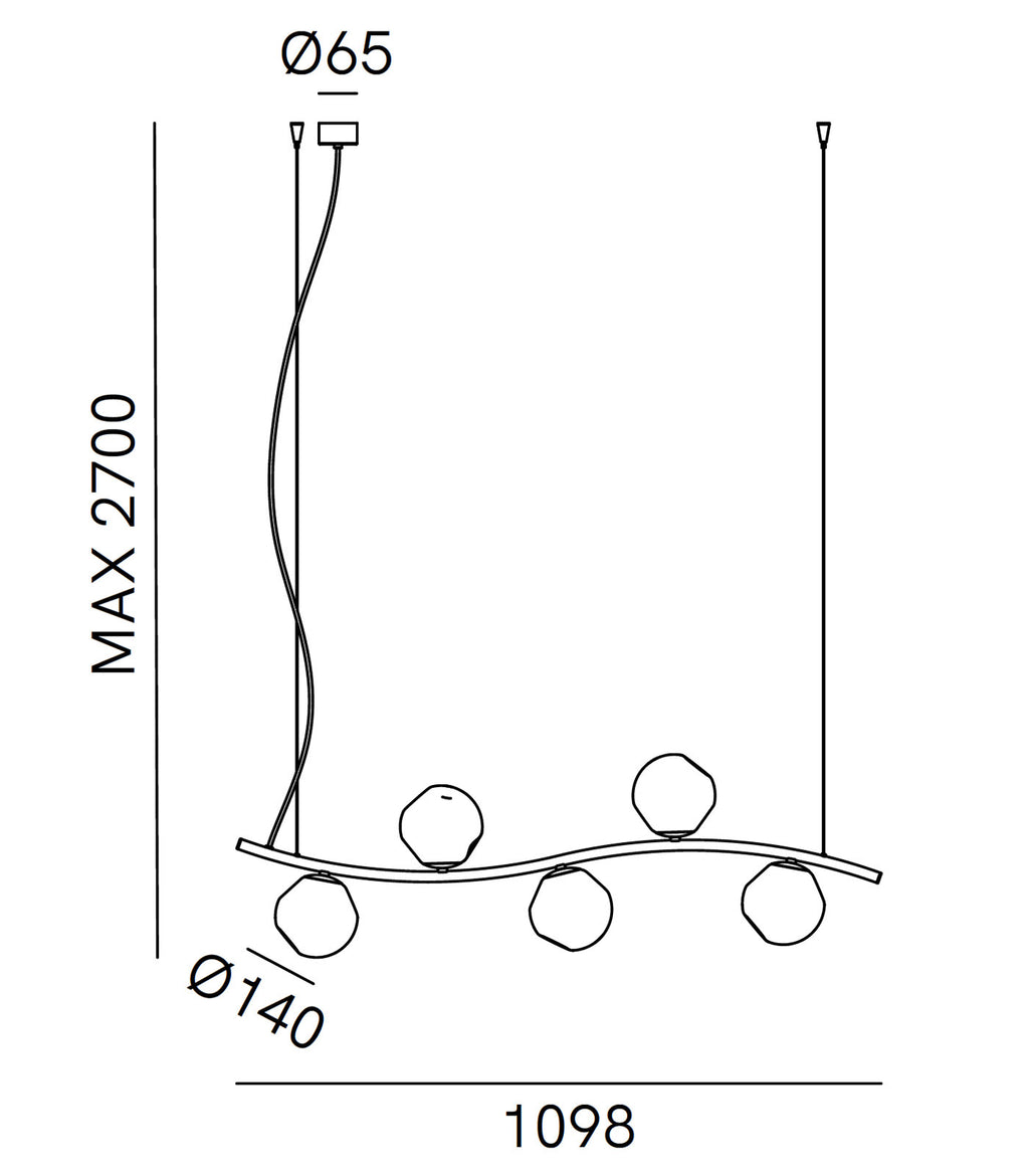 Stone Curve Linear Pendant Light