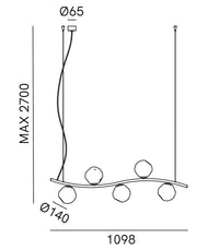 Stone Curve Linear Pendant Light