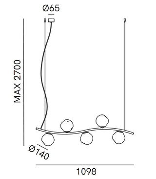 Stone Curve Linear Pendant Light