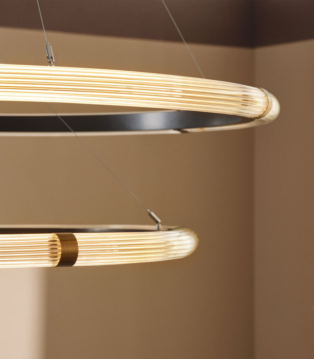 Strata Circular Two-Tier Pendant Light