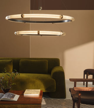 Strata Circular Two-Tier Pendant Light