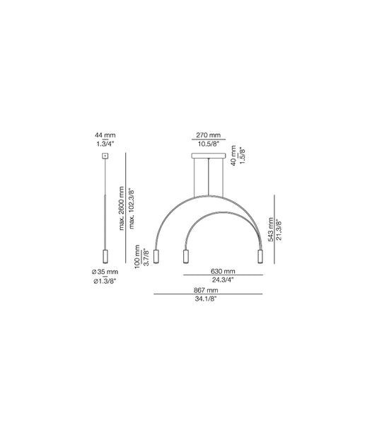 Volta 3lt Pendant Light